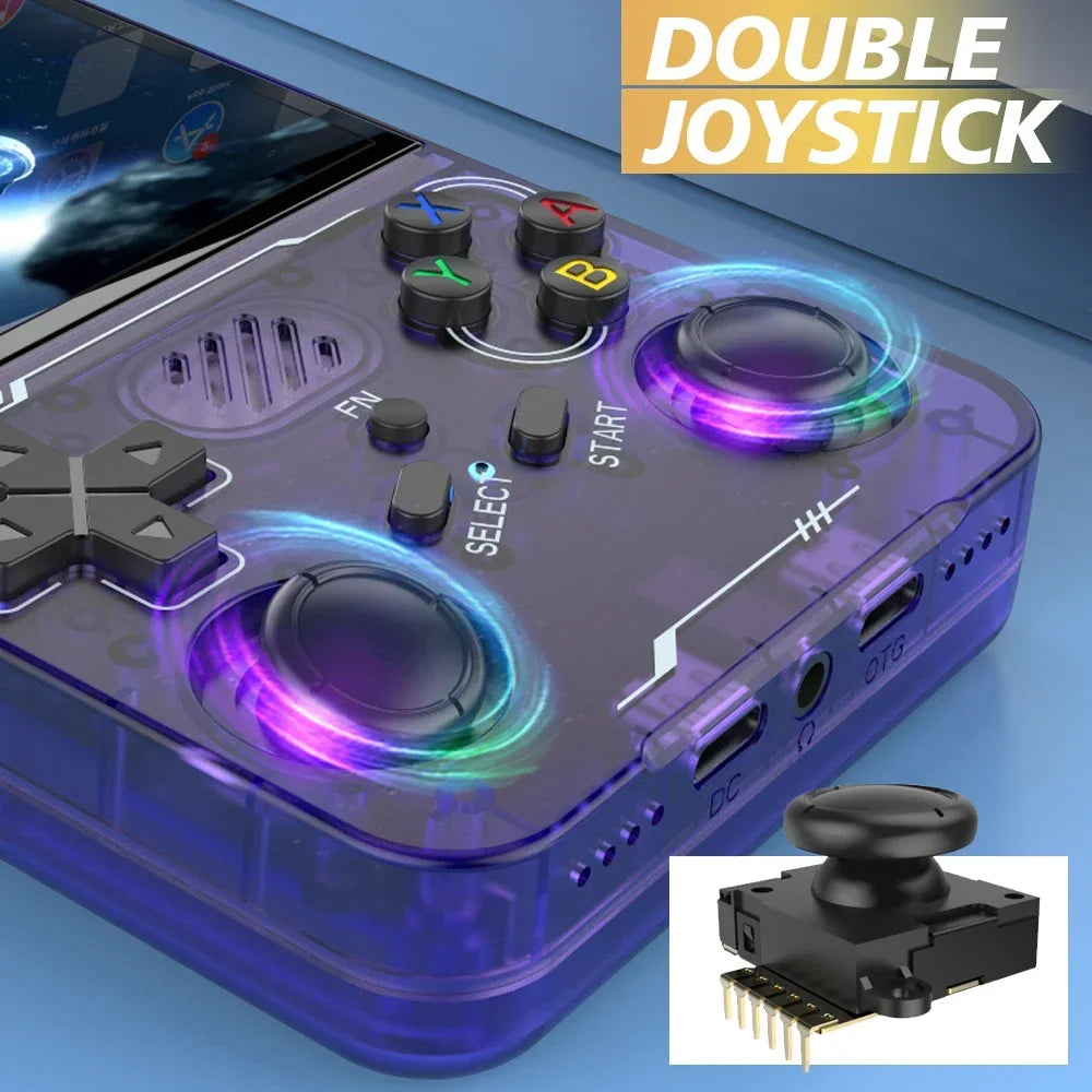 Gaming console with double joystick on a blue background