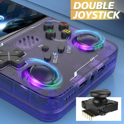 Gaming console with double joystick on a blue background