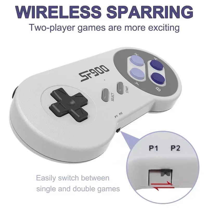 Wireless gaming controller with 'SF900' branding on a white background