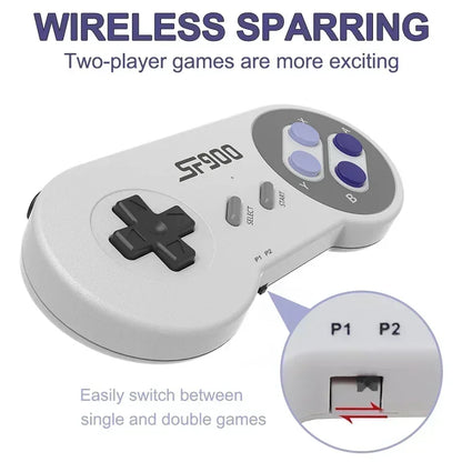 Wireless gaming controller with 'SF900' branding on a white background