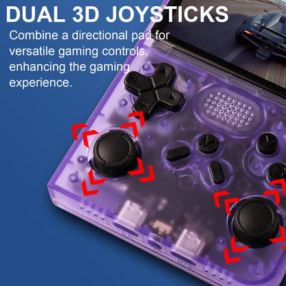 Gaming controller with dual 3D joysticks on a blue background