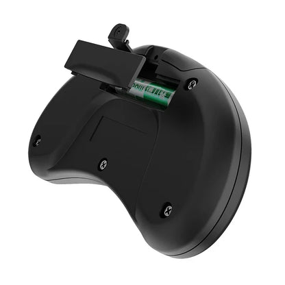 Black label printer on a white background
