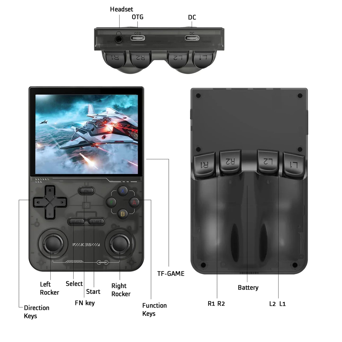 K36 Retro Handheld Game Console